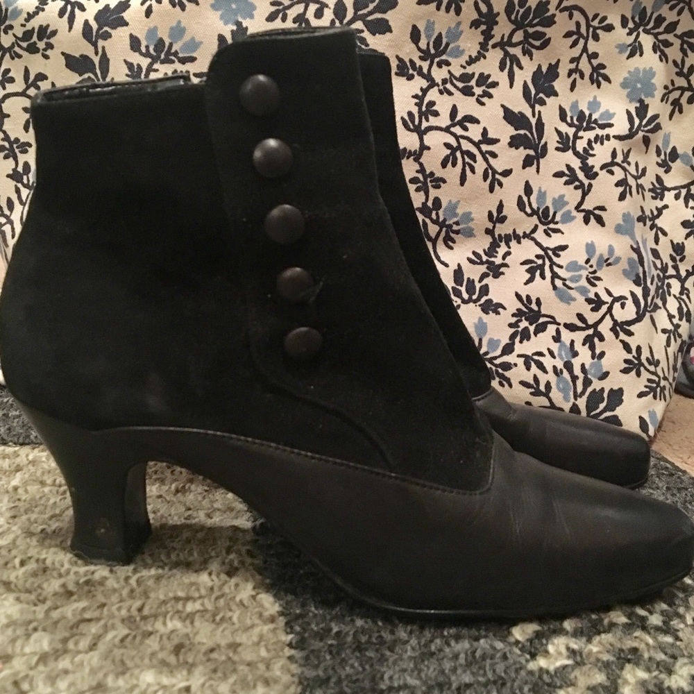Vintage sock booties with buttons up the side